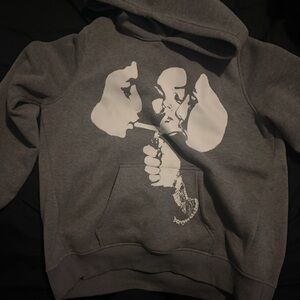 Hip hop Gray Hoodie size L
